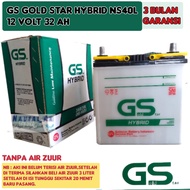 Aki Mobil Ayla/Agya/Calya/Sigra/Jazz/Ertiga/Brio/Karimun/Datsun go/Baleno gold star Ns40L 32 Ampere