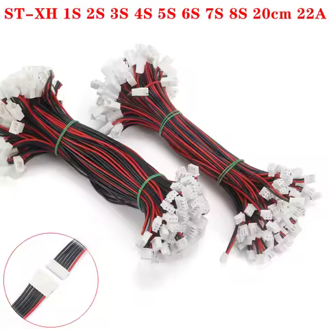 10Pcs JST-XH 1S-8S 22AWG Lipo Balance Wire Extension Charged Cable Lead Cord 20cm Connector for RC L