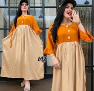 SOVIA DRESS - DASTER GRADASI WARNA - HOME DRESS POLOS DUA WARNA - DRESS KOMBINASI JUMBO