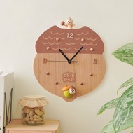 【奇奇蒂蒂】動態時鐘 搖擺鐘 木製掛鐘 迪士尼Disney