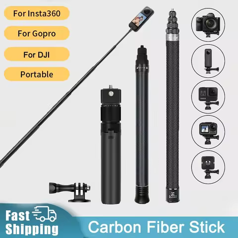 For Insta360 x5 x4 x3 Carbon Fiber Invisible Selfie Stick 1.5m 3m Bullet Time Bundle Tripod Handle f