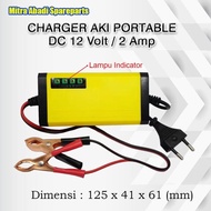 FREE SHIPPING BATTERY CHARGER/BATERRY AKI 12V 12 VOLT 2A 2 AMPERE INDICATOR BATTERY FREE SHIPPING