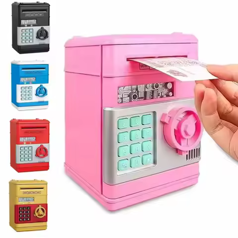 Electronic Piggy Bank ATM Password Money Box Cash Coins Saving Box ATM Bank Machine Safe Box Automat