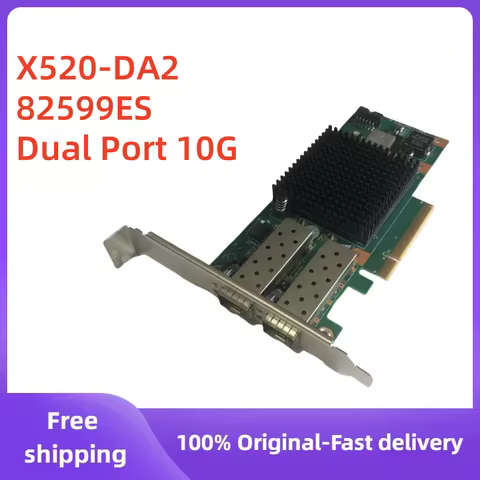 For Intel X520-DA2 E10G42BTDA SR2 82599ES SFP+AOC Dual Optical Port 10G Gigabit Fiber Optic Network 