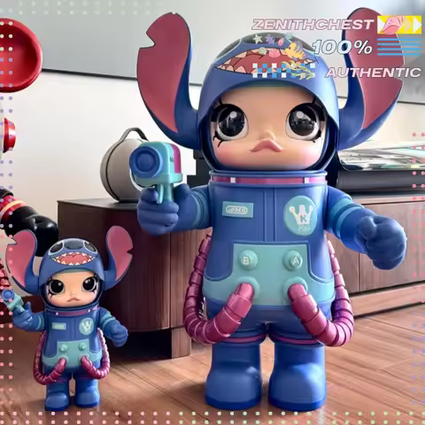 POP MART MEGA SPACE MOLLY 400 Disney Stitch Collectible Figurine Desktop Decoration Art Ornament Gif