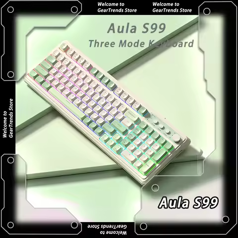 AULA S99 Three Mode Gaming keyboard Bluetooth Wireless keyboard RGB Backlight Ergonomic For Office P