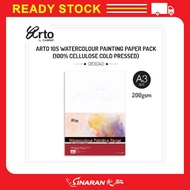 Arto CR36343 10's Watercolour Painting Paper Pack 200gsm - A3 S (100% Cellulose Cold Pressed)