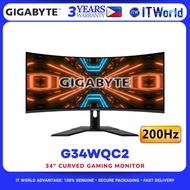 Gigabyte G34WQC2 34" 3440 x 1440 WQHD 200Hz VA Curved Gaming Monitor for Desktop GP-G34WQC2-AP itw