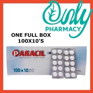 ONE FULL BOX Paracil Paracetamol 500mg tablet 100X10'S PARACIL 100 PAPAN (TOTAL 1000 TABLETS)