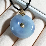 18K金鑽石台冰種紫蘿蘭翡翠A貨緬甸玉皇冠平安扣