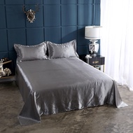 [A VOGUE]❣Juvensilk ผ้าปูเตียงแบนนุ่มพิเศษผ้าไหม Satin,ที่นอนผ้าฝ้ายเทียมแท้ชุดเดี่ยวแบบเต็มขนาดขนาดควีนไซส์