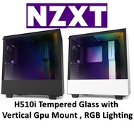 NZXT H510i - Compact ATX Mid-Tower PC Gaming Case - Front I/O USB Type-C Port - Vertical GPU Mount - Tempered Glass Side