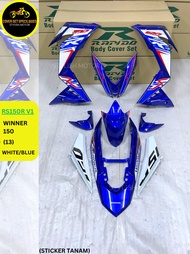 (STICKER TANAM/AIRBRUSH) RAPIDO COVER SET RS150R V1 WINNER 150 (13) WHITE/BLUE