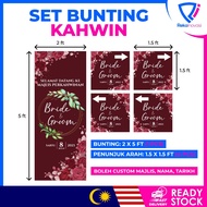 [NEW] SET BUNTING KAHWIN (2 X 5 KAKI ) BESERTA PENUNJUK ARAH (1.5 X 1.5 KAKI) READY DESIGN TEMPLATE