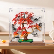 [Transparent Display Box] Red Maple Bonsai Flower Plant Series Acrylic Display Box Suitable for Lego