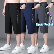 Seluar 3 Suku Lelaki 3 Quarter Pants Men Casual 3/4 Pants Korean Over Knee Black Shorts Three Quarte