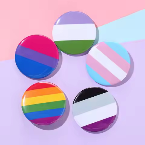 LGBTQ Art Pins Pride Lesbian Gay Rainbow Flag Brooch Pansexual Asexual Bisexual Transgender Symbol B