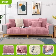 Flannel Sofa Cushion Plush Sofa Mat Universal Full Cover Non-slip Thicken Fabric Soft Sofa Cuhsion