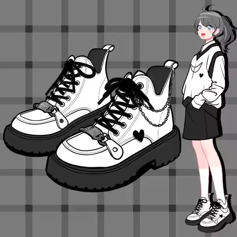 Amy and Michael White Chelsea Boots Hand Made Women Ankle Boots Female Lovely Girls Students Platfor