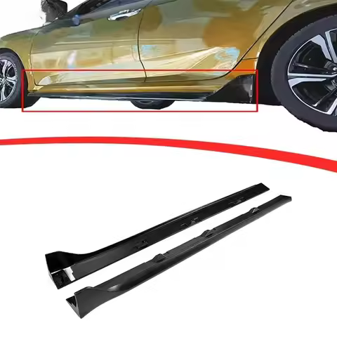 Glossy Black ABS Carbon Look Car Side Bumper Skirts for Civic 10th FC1 FC2 FC5 FC6 Si FC3 FC4 FK4 FK