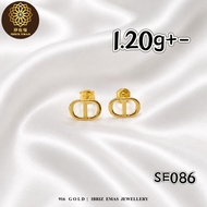 IBRIZ Jewellery SE086 | 916 Gold Earring CD Design Subang Emas 916 Wanita Design CD