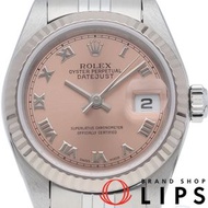 二手勞力士Datejust女士腕錶79174（D淨化草本），附原廠錶盒和保固卡。 18K白金/不鏽鋼材質，粉紅錶盤，拋光處理，2005年產。成色極佳。