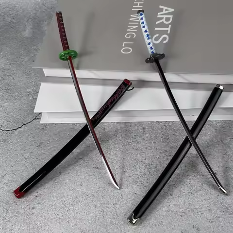 10in Mini Tanjirou Katana Metal Demon Slayer Sword Small Original Samurai Sabre Ainme Kimetsu No Yai