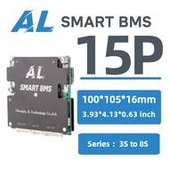AL-AB8S15P Smart BMS 3-8S 150A APP Bluetooth Active Balance LiFePO4 Li-ion UART CAN RS485 EBike Sola