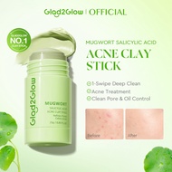 【Sale】Glad2Glow Real Mugwort Clay Mask Stick Salicylic Acid Anti Pores & Acne Cleansing Masker face 