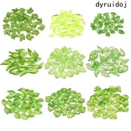 DYRUIDOJ 30pcs Green Transparent Leaf Shape Beads, Leaf Shape Transparent Green Acrylic Leaf Beads, 