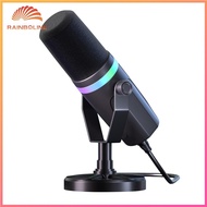 USB XLR Dynamic Computer Microphone RGB PC Mic PC Computer Gaming Mic