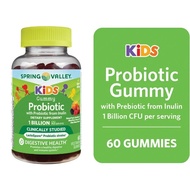 Spring Valley Kids Inulin Probiotic Supplement Vegetarian Gummies Assorted Fruit 60 Count