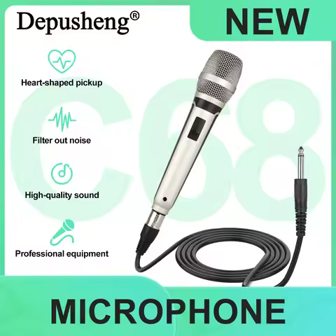 Depusheng C68 Professional Cardioid Dynamic Wire Microphone Low Noise and Good Directivity For Speec