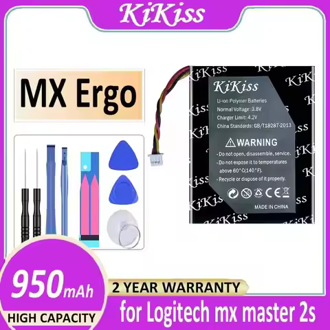 Mouse Battery 950mAh For Logitech MX Master 2s MX Anywhere 2 2S MX Ergo Mouse Ergo 533-000120 Reliab