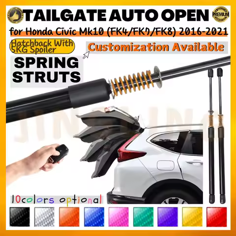 Qty(2) Trunk Struts with Spring for Honda Civic Mk10 FK4/FK7/FK8 Hatchback with Spoiler 2016-2021 Re