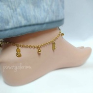 18K Gold TITANIUM Anklet Catty