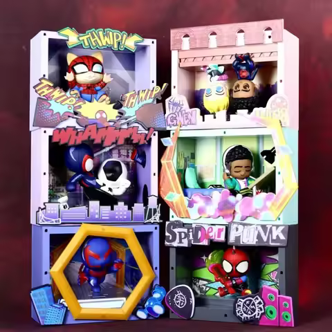 Hot Toys Spider Man Across The Spider Verse Cosbi Scene Blind Box Anime Figures Spider Punk Mystery 