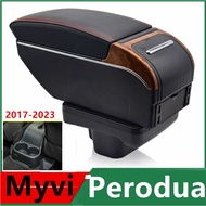 Perodua New Myvi Arm Rest Car Armrest USB Port Console Organizer Storage Box Middle Cup Holder Ashtr