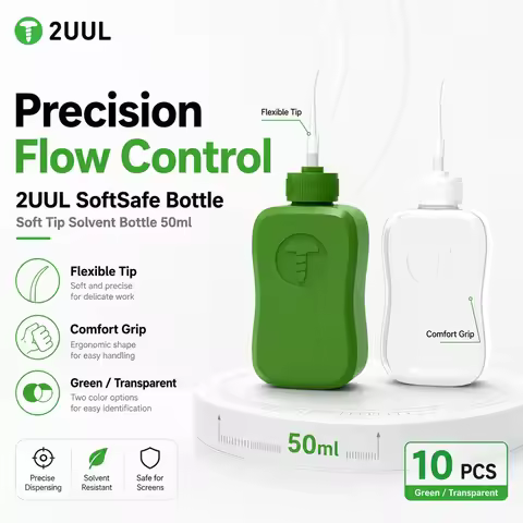 2UUL CL51 CL52 Soft Safe Dispensing Bottle 10Pcs 50ml Soft Tip Solvent Container Safe Use Phone Repa