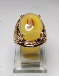 cincin batu akik combong putih