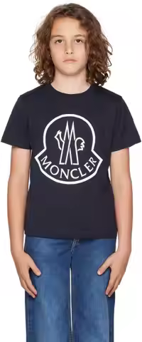 Moncler Enfant | Big Kids Navy Printed Logo Cotton T-shirt