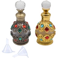 2Vintage Perfume Bottle Refillable Glass Bottle Empty Perfume Bottle Crystal Glass Small Refillable 