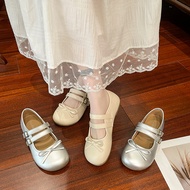 Women Round Toe Mary Jane Flats Spring Autumn Daily Wear Ladies Office Shoes with Bowknot Non-slip B