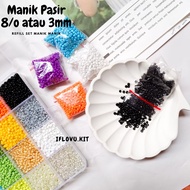 3mm 8 Sand/ Beads For Ring Bracelet Necklace | Sand Mote 8/0 | Black, Clear, White, Cream Sand Beads