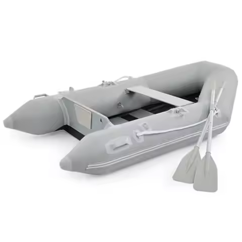 7.5ft Heavy Duty Inflatable Boat with Aluminum Floor Oars - 2 Person 660lb Capacity Dinghy for Fishi