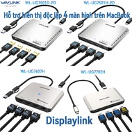 Wavlink 4-screen screen splitter, supports 8K 144/120/60/30Hz Displaylink DL7400 chip, DP/HDMI port,
