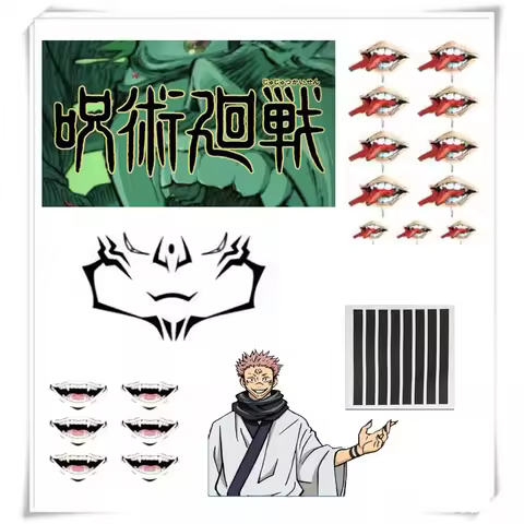 Jujutsu Kaisen Stickers Cosplay Prop Anime Accessories Ryomen Sukuna Inumaki Toge Waterproof Tattoo 