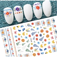 Bohemian Rattan Flower Thin Sticker Adhesive Summer Manicure Nail