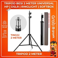 Tripod 2 Meter Light Stand Ringlight Handphone for Studio Lightning