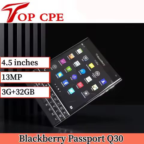 Original BlackBerry Passport 4G LTE Unlocked 4.5'' BlackBerry Q30 OS CellPhone Quad Core 3GB+32GB 13